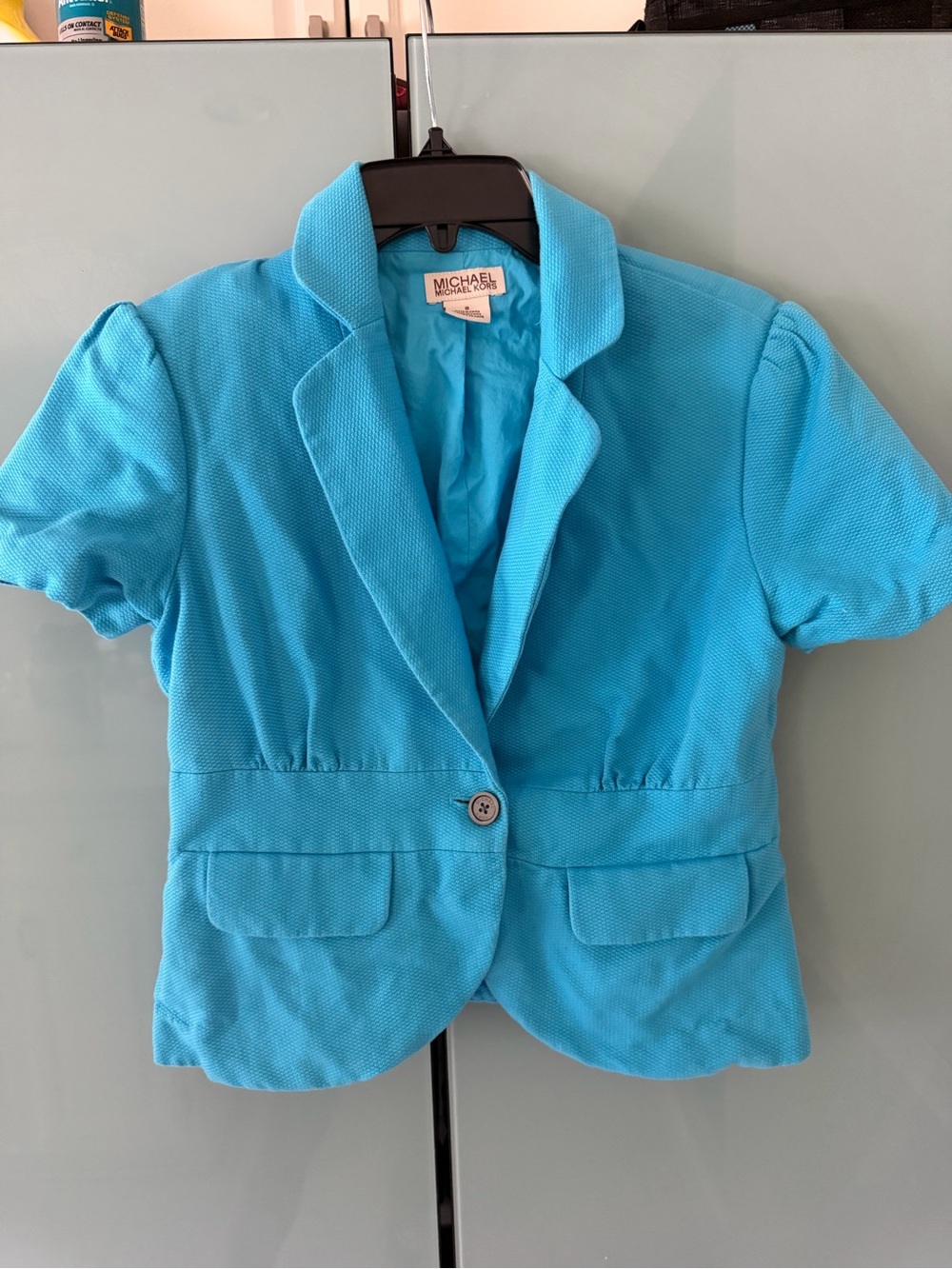 Michael Kors  Turquoise Short-Sleeve Blazer